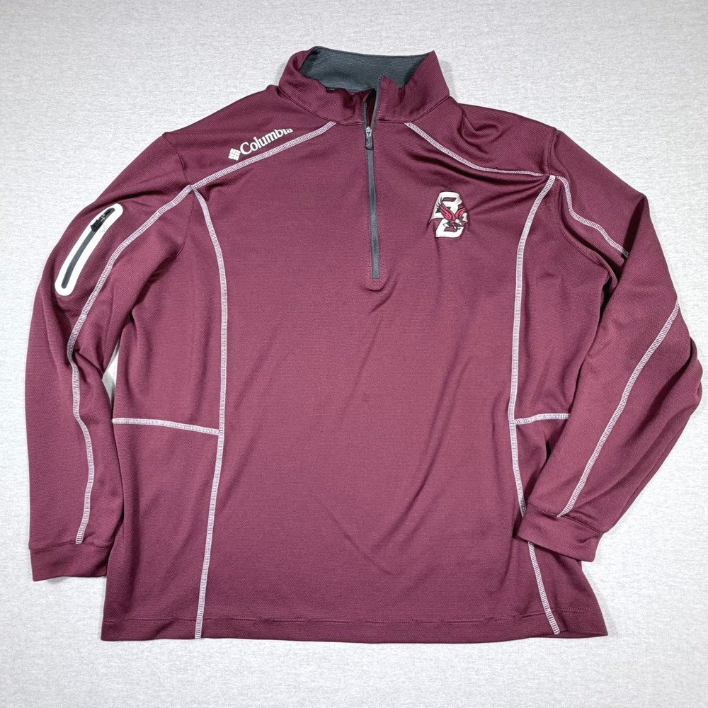 Columbia Golf Mens XL Boston College Eagles Quarter Zip Pullover NCAA Maroon